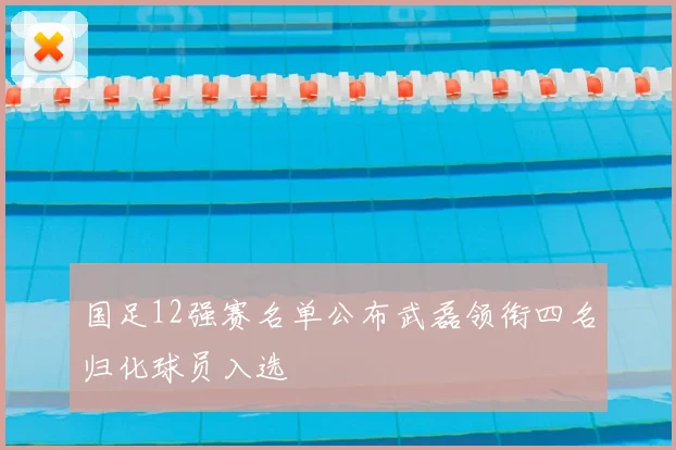 国足12强赛名单公布武磊领衔四名归化球员入选